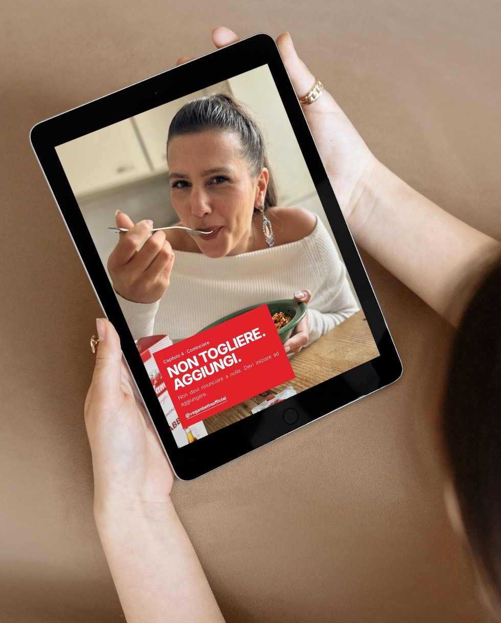 Tablet con un capitolo della guida Da 0 a Vegan Betta